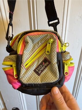 3505 Airborne Y2K Mini Crossbody Bag Pink Lime Green Gray Multi Pocket
